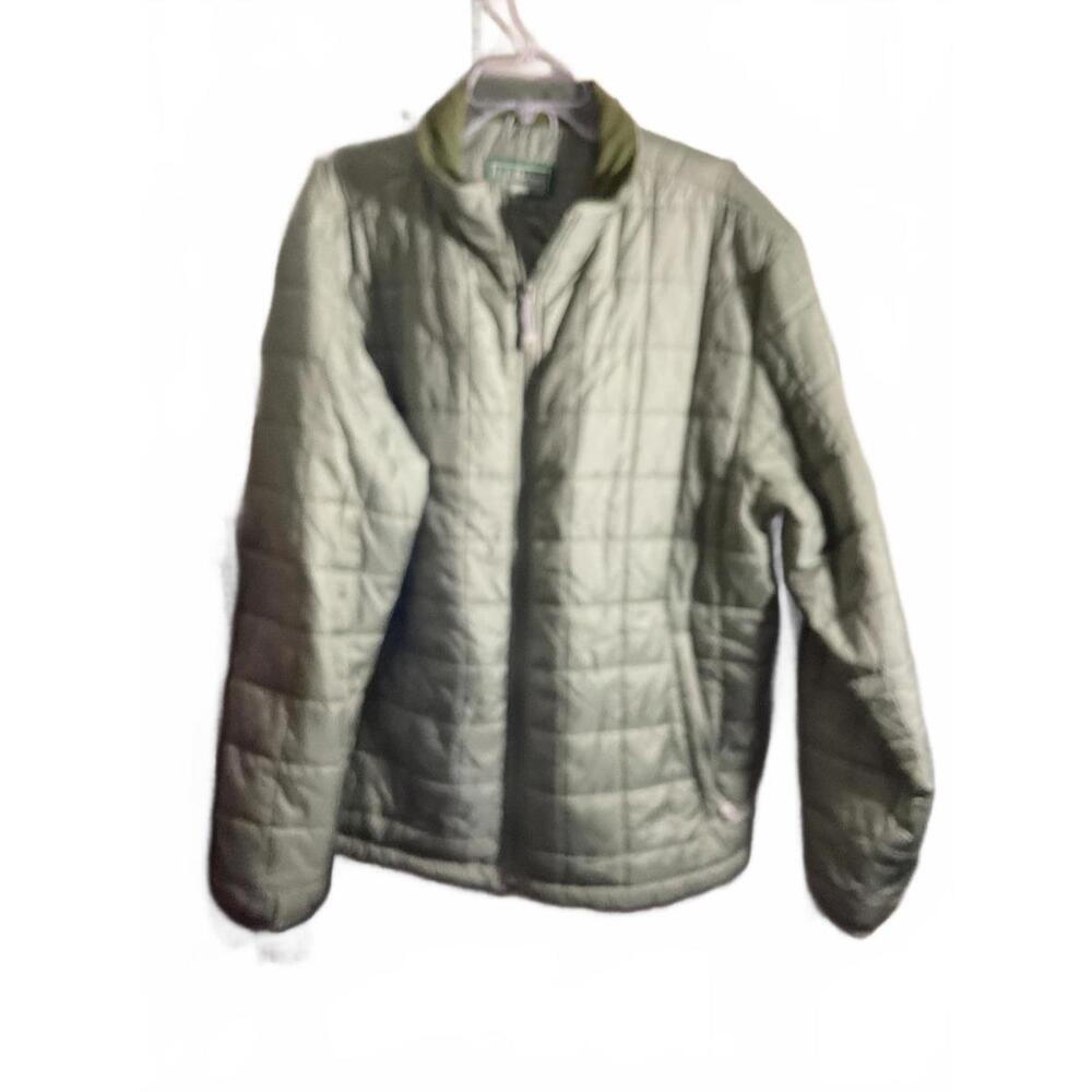 LL Bean Quilted Zip up Jacket - Size XLarge - Soft Green